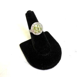 😍"Put a Ring On IT Event" Arizona Peridot, White Zircon Ring